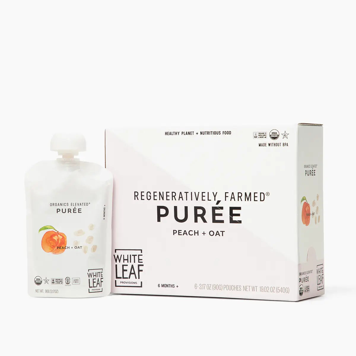 Organic Baby Healthy Baby Purees Peach Oat Organic Puree Organic Baby Food White Leaf Provisions