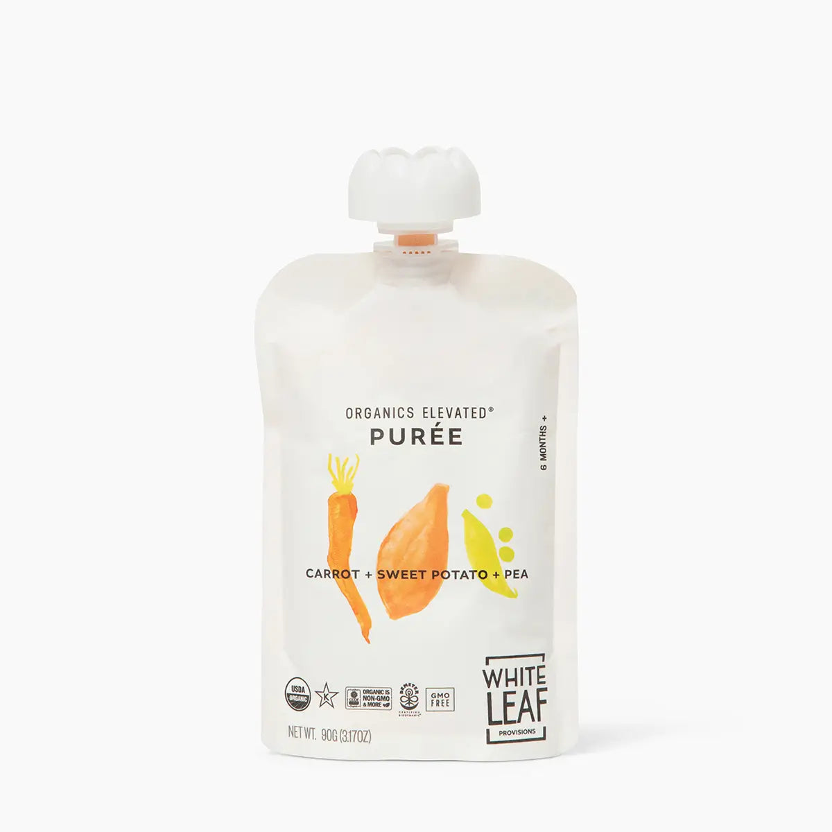 Close-up of the White Leaf puree pouch