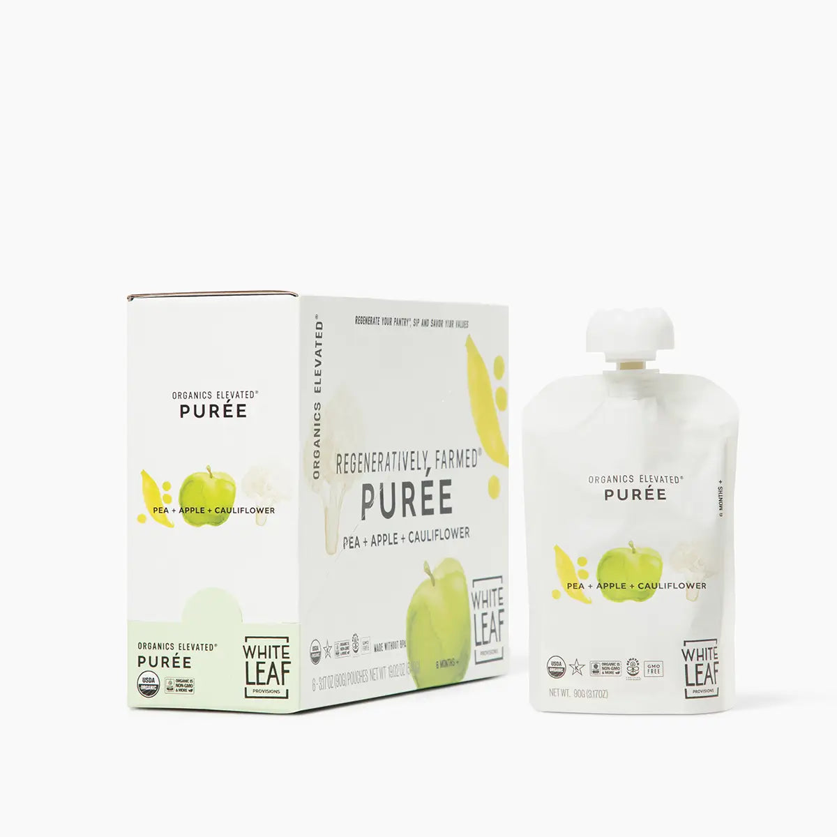 Organic Regeneratively Farmed Pea + Apple + Cauliflower Organic Infant Food | White Leaf Provisions
