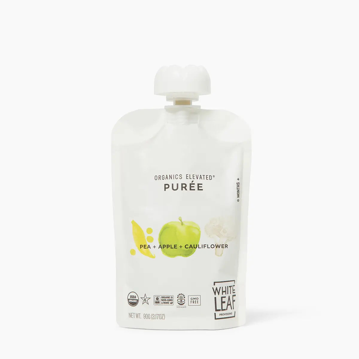 Organic Regeneratively Farmed Pea + Apple + Cauliflower Puree Pouch | White Leaf Provisions