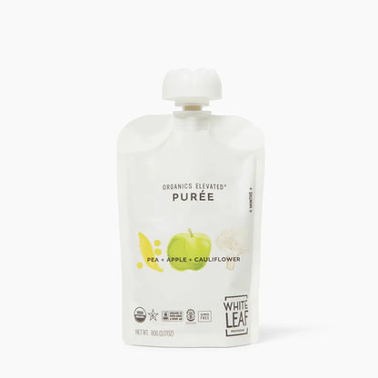 Organic Regeneratively Farmed Pea + Apple + Cauliflower Puree Pouch | White Leaf Provisions